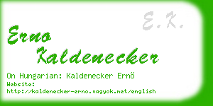 erno kaldenecker business card