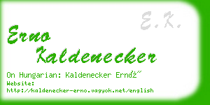 erno kaldenecker business card